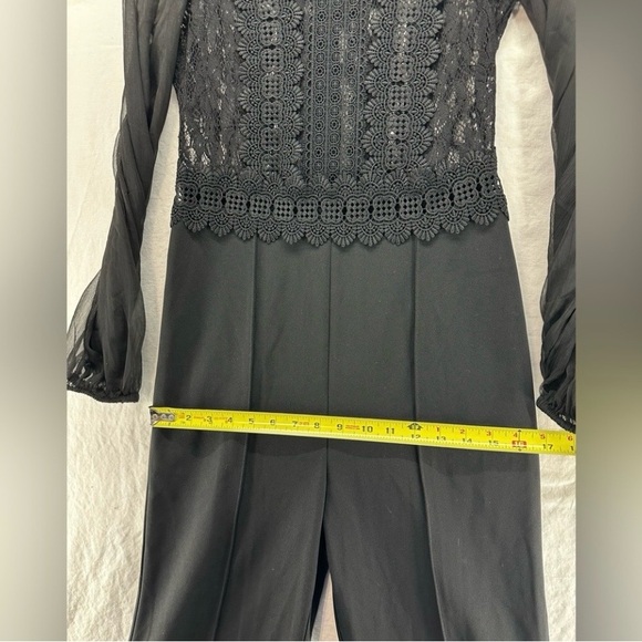 bebe Black Sheer Lace Jumpsuit - Picture 9 of 10